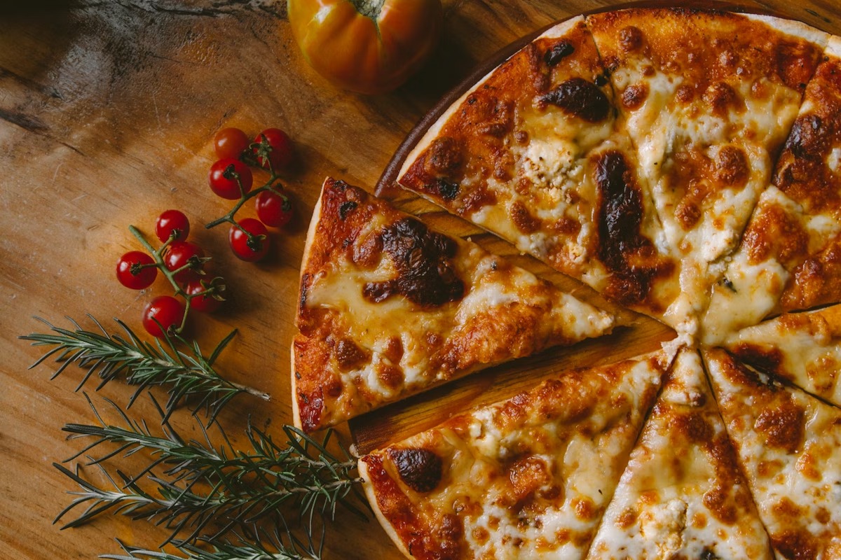 Pizza prepared for online food ordering